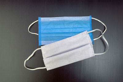 High angle view of paper on table