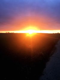 Scenic view of sunset over sea