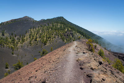 Scenic view of mountains against clear sky