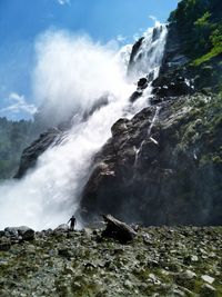 Scenic view of waterfall