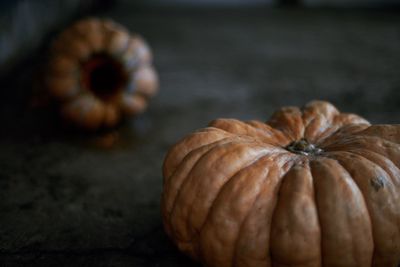Close-up of pumpkin on table