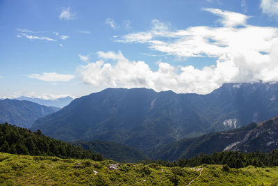 Scenic view of mountains against sky