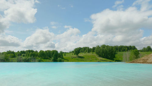 Scenic view of swimming pool against sky