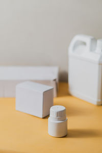 Close-up of pills on table