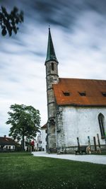 Low angle view of temple against sky