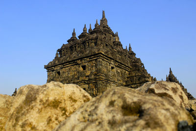 Low angle view of a building against clear sky