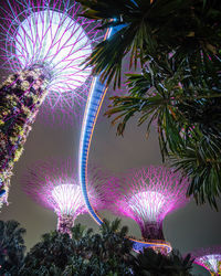 View of firework display at night