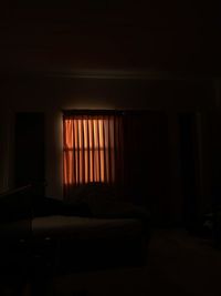 View of bed in the dark