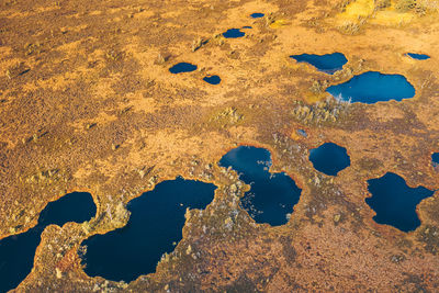 Aerial view of lakes