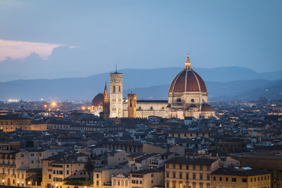 High angle view of santa maria del fiore against sky, florence, italy