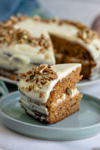 Close-up of cake in plate