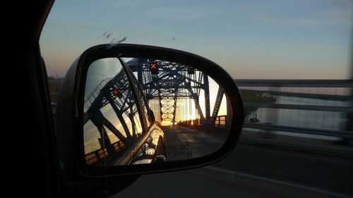 Close-up of side-view mirror