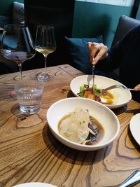 Close-up of food on table