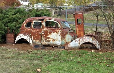 Abandoned truck in park