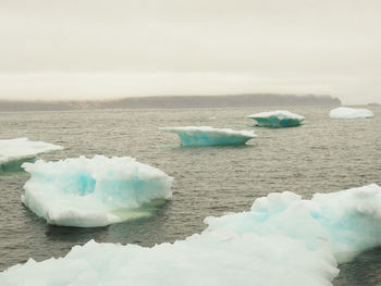 Scenic view of sea against sky during winter