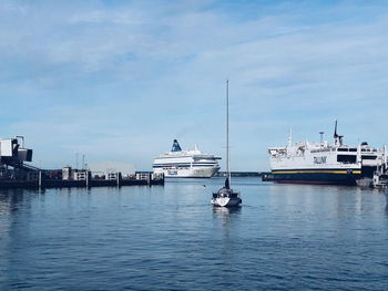 Boats in harbor