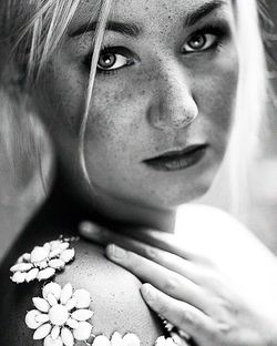 Close-up portrait of young woman