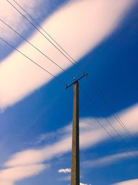 Low angle view of electricity pylon against sky during sunset