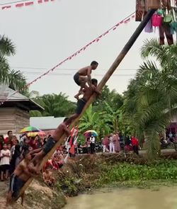 Group of people against the sky