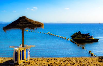 Scenic view of beach against sky