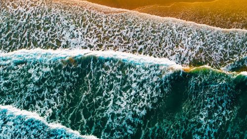 High angle view of sea waves