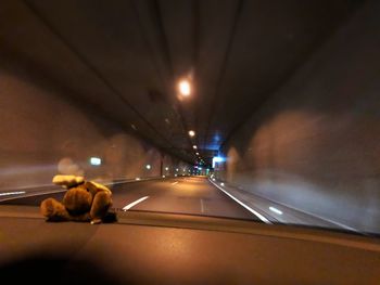 View of illuminated tunnel