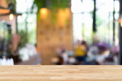 Defocused image of empty restaurant