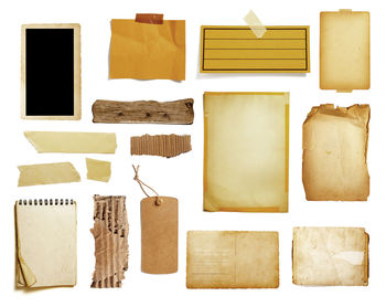 Directly above shot of objects on paper