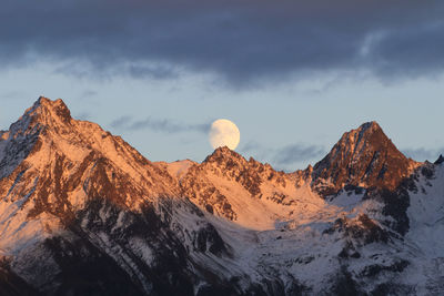 Panoramic view of mountains against sky