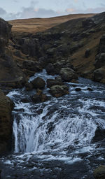 Scenic view of waterfall