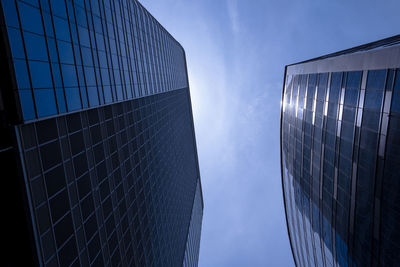 Low angle view of modern building against sky