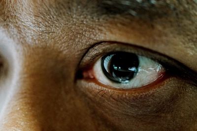 Close-up portrait of man eye