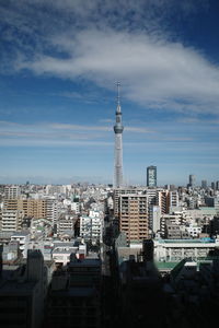 Cityscape against sky with skytree