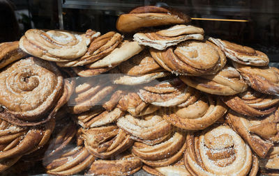 Close-up of sausages in market