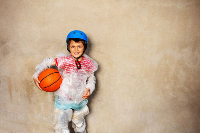 Boy playing basketball