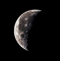 Close-up of moon against clear sky at night