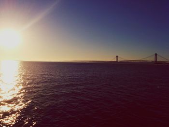 Scenic view of sea at sunset