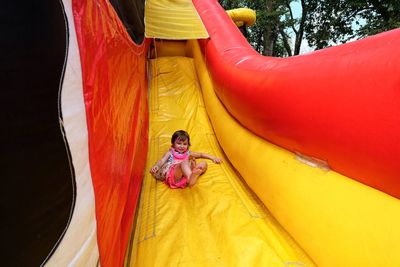 Portrait of smiling girl on playground