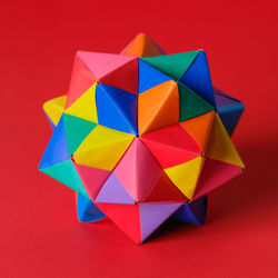 High angle view of multi colored umbrella