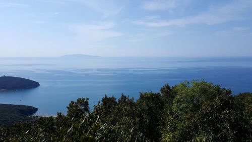 High angle view of calm sea