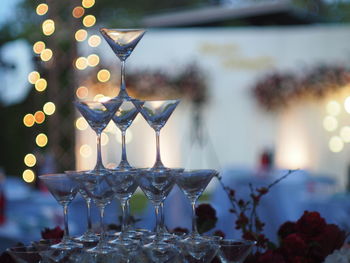 Close-up of wine glass on table