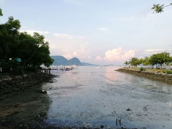 Scenic view of beach against sky