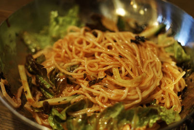 Close-up of meal served in plate