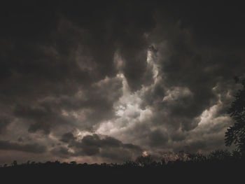 Low angle view of storm clouds in sky