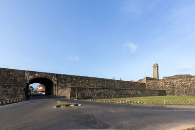 View of bridge against blue sky