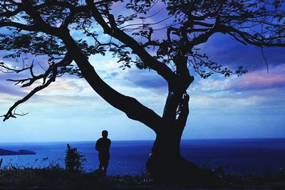 Scenic view of sea at sunset