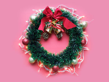 High angle view of christmas decoration