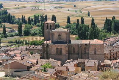 High angle view of old building