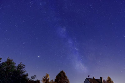 Milky way over village