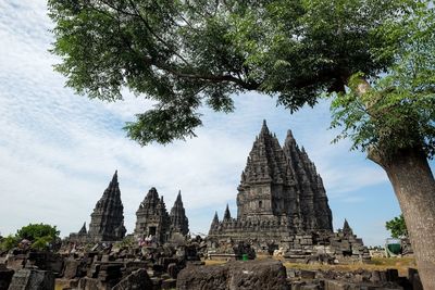 View of temple building against sky